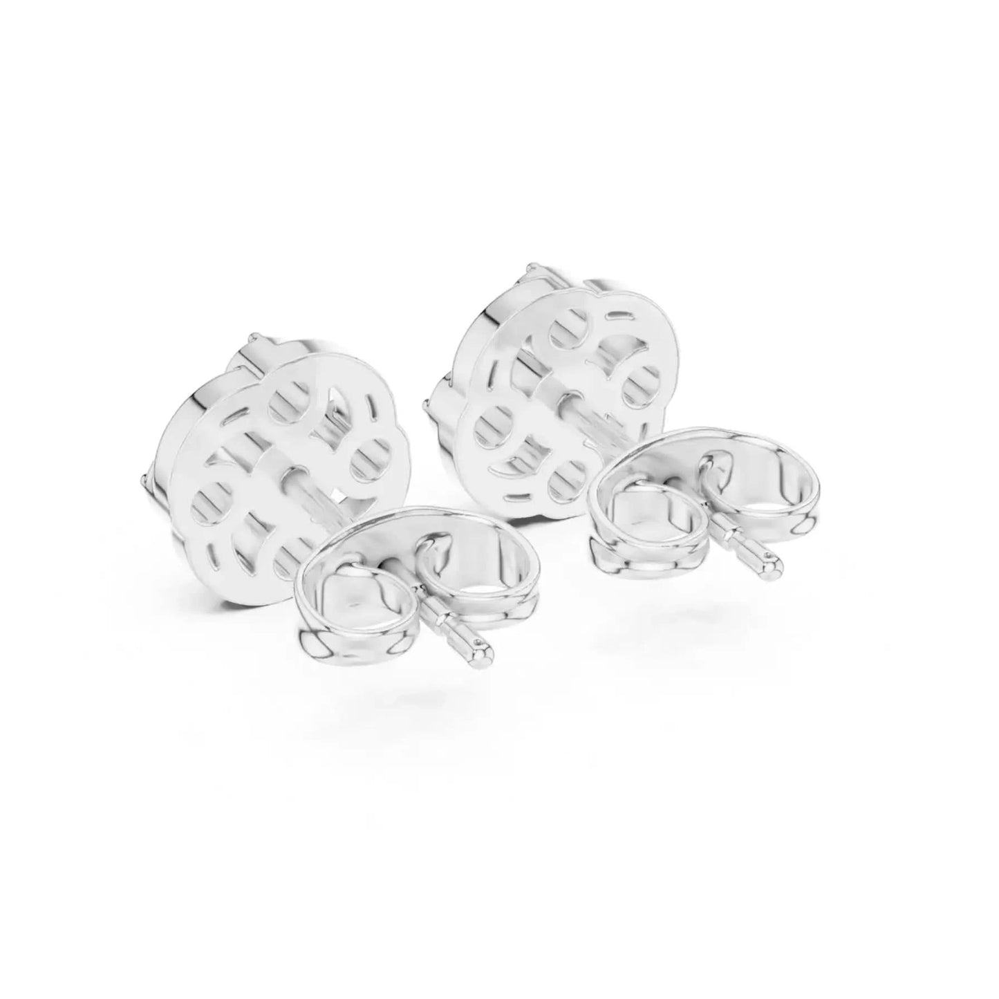 silver Sparkle Bloom Stud Earrings
