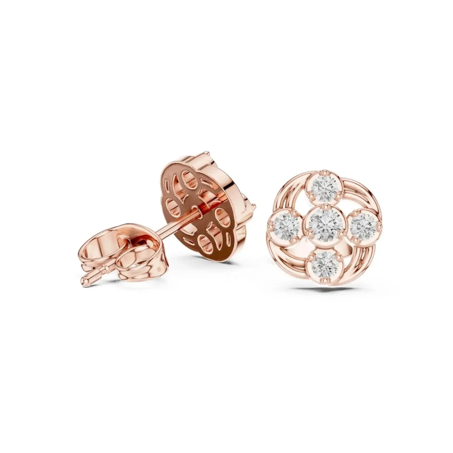 silver Sparkle Bloom Stud Earrings