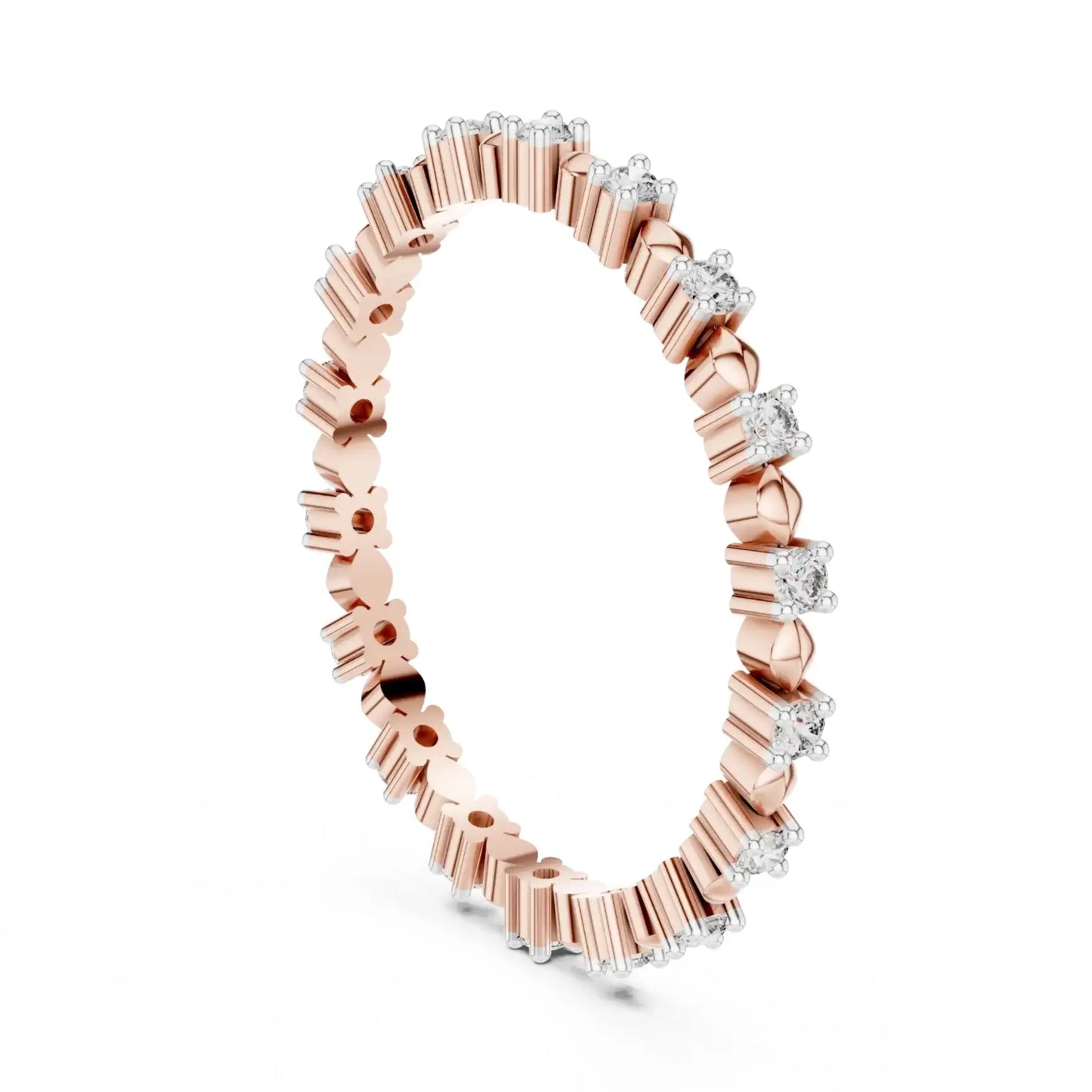 silver Blossom Diamond Band