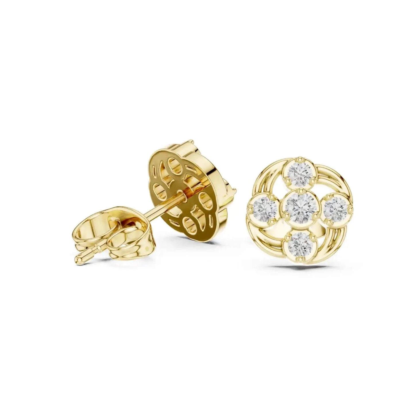 silver Sparkle Bloom Stud Earrings