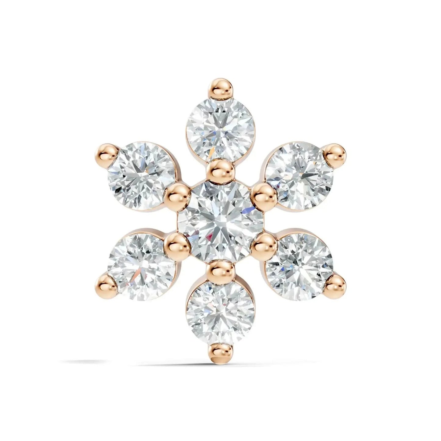 silver Flora Spark Nose Pin