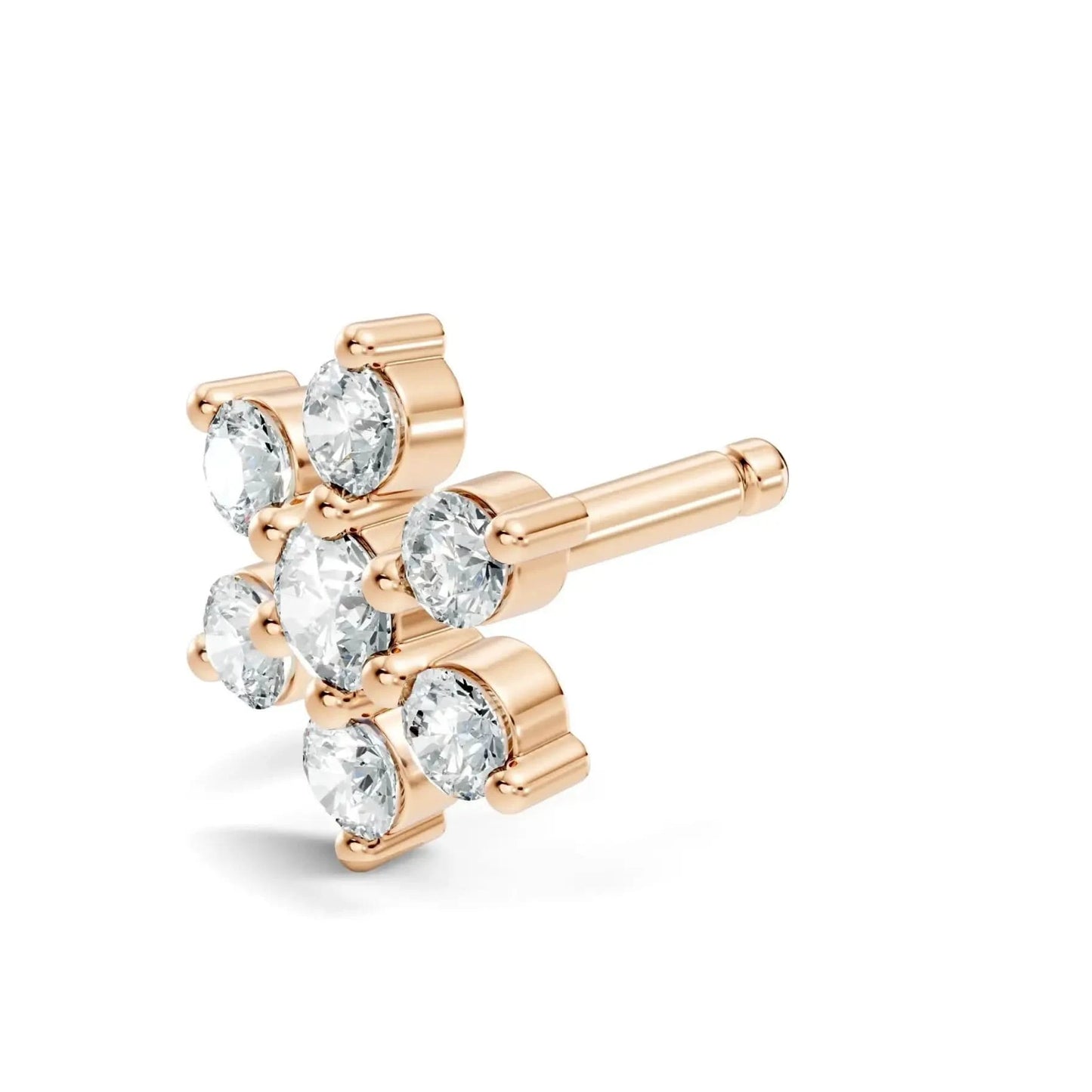 silver Flora Spark Nose Pin