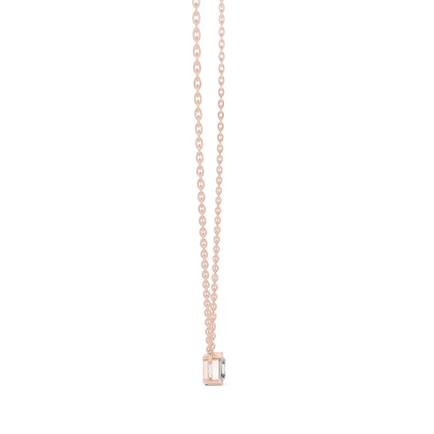 silver Emerald Cut Solitaire Pendant