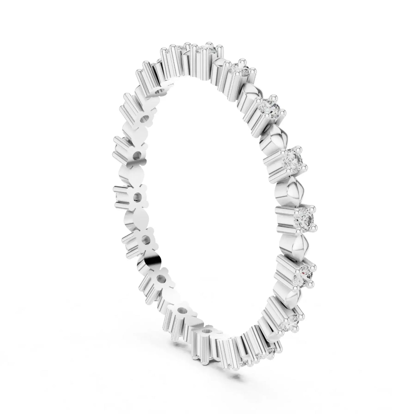 silver Blossom Diamond Band
