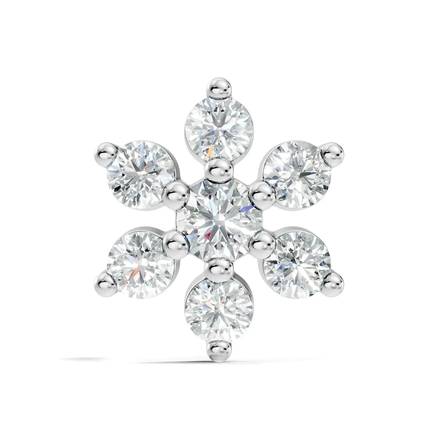 silver Flora Spark Nose Pin