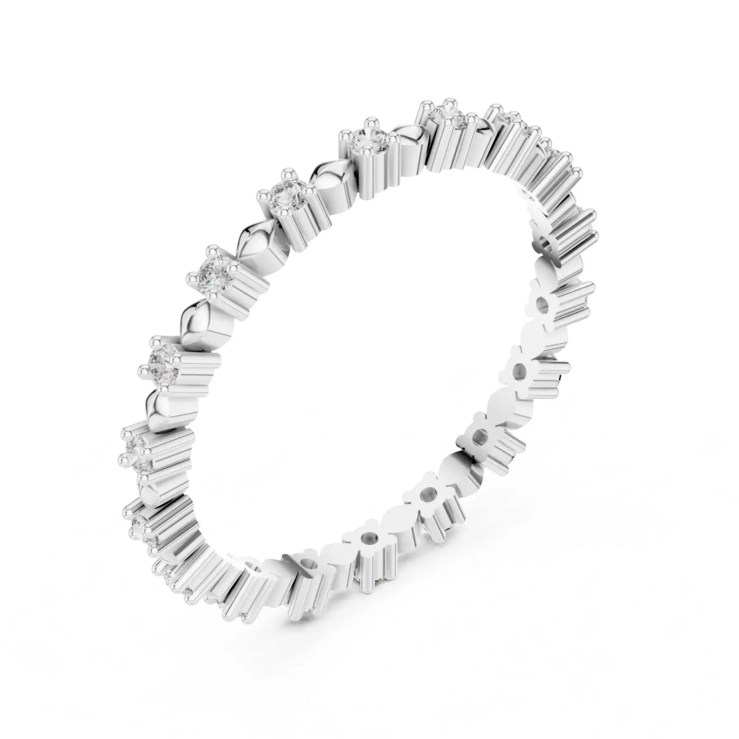 silver Blossom Diamond Band