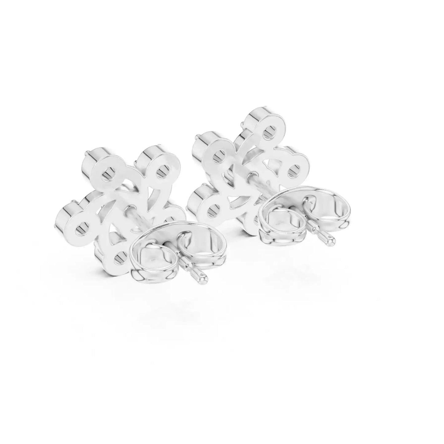 silver Modern Swirl Stud Earrings