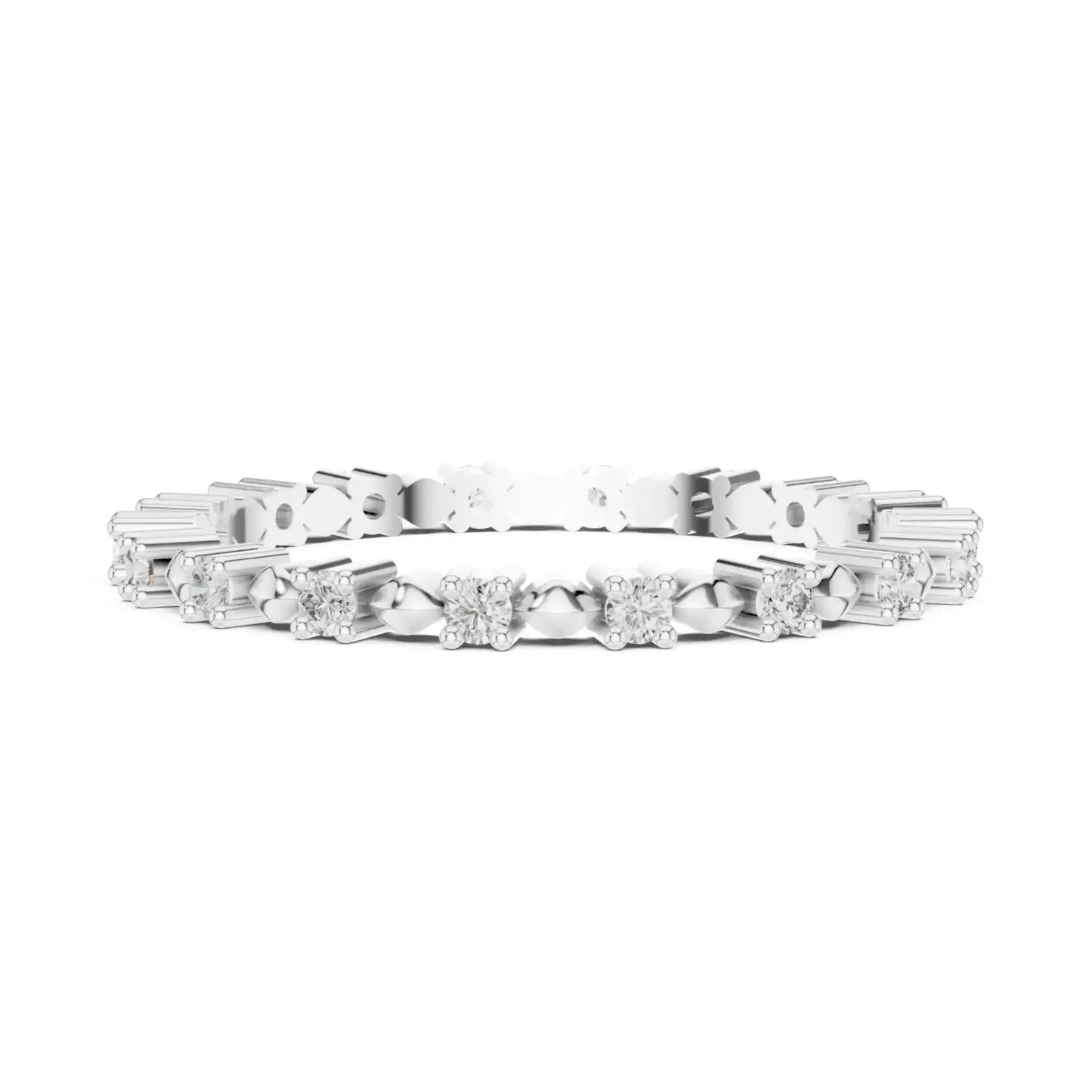 silver Blossom Diamond Band