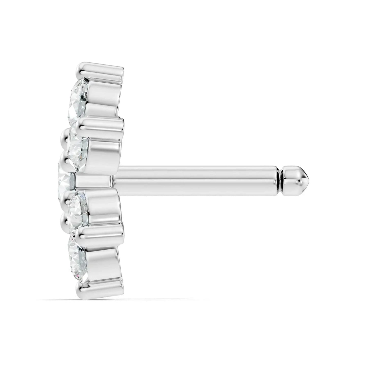 silver Flora Spark Nose Pin
