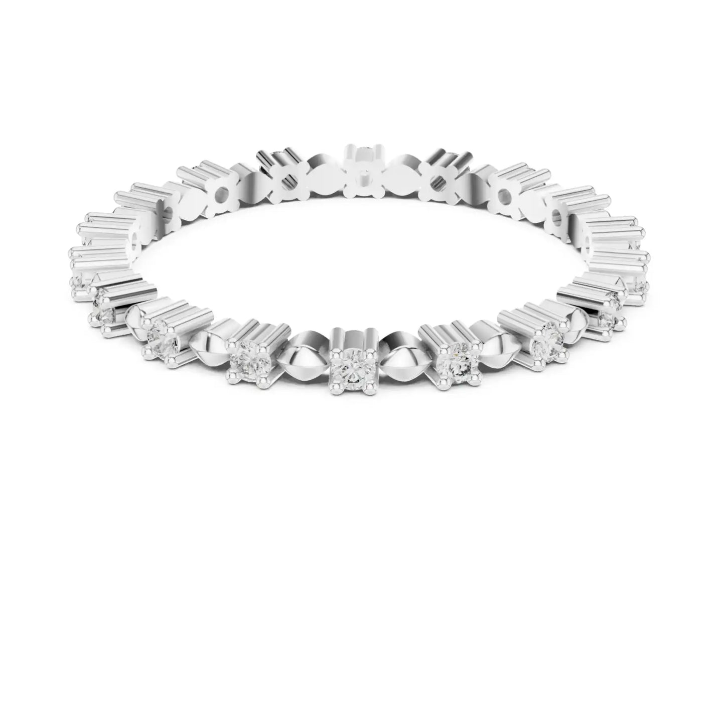 silver Blossom Diamond Band