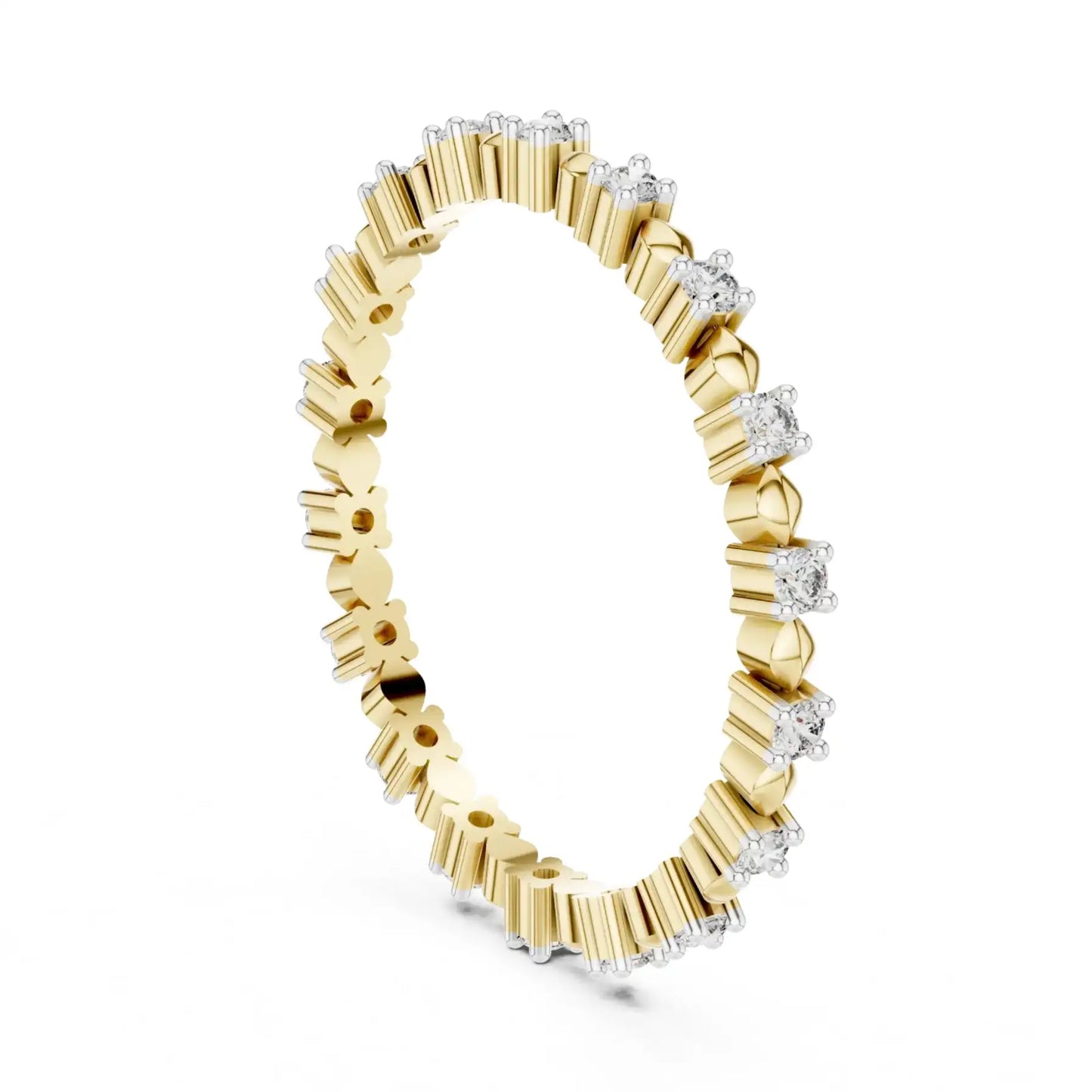 silver Blossom Diamond Band