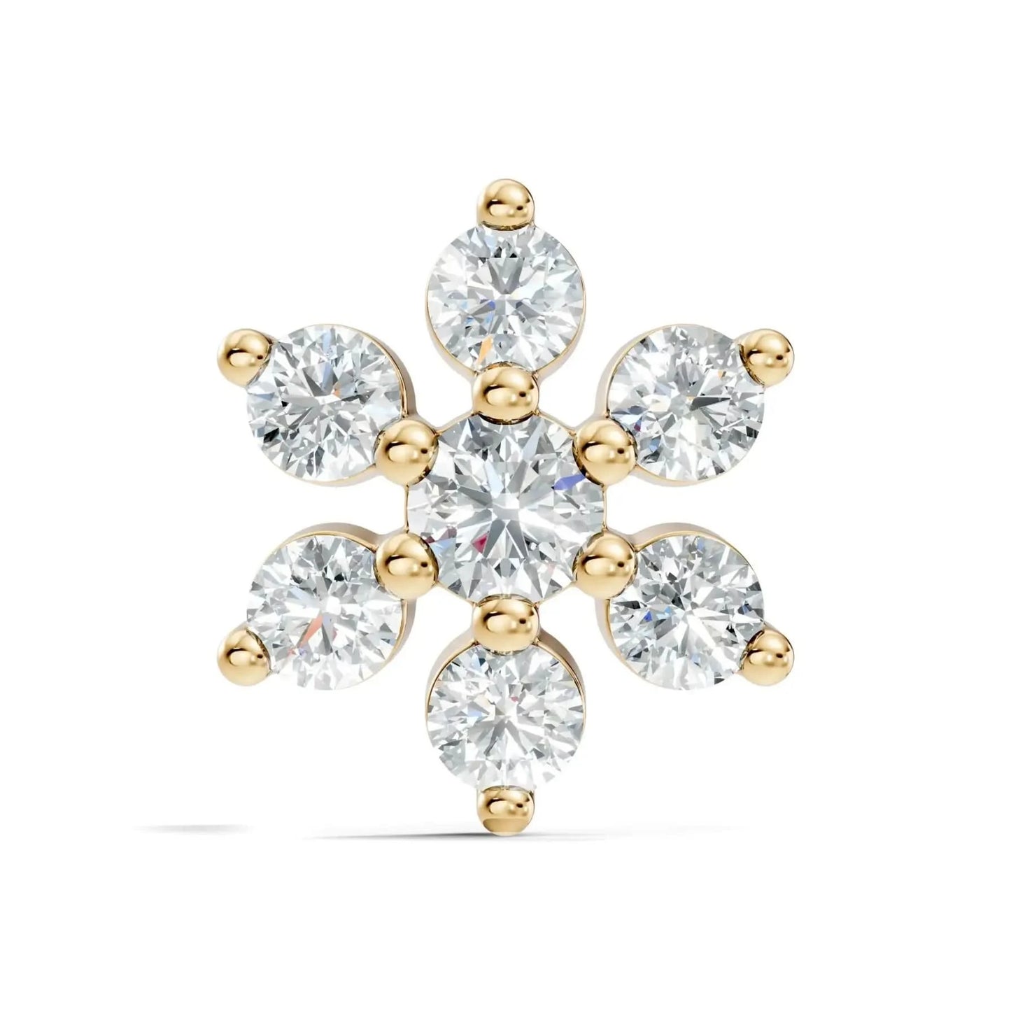 silver Flora Spark Nose Pin