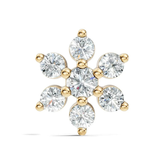 silver Flora Spark Nose Pin