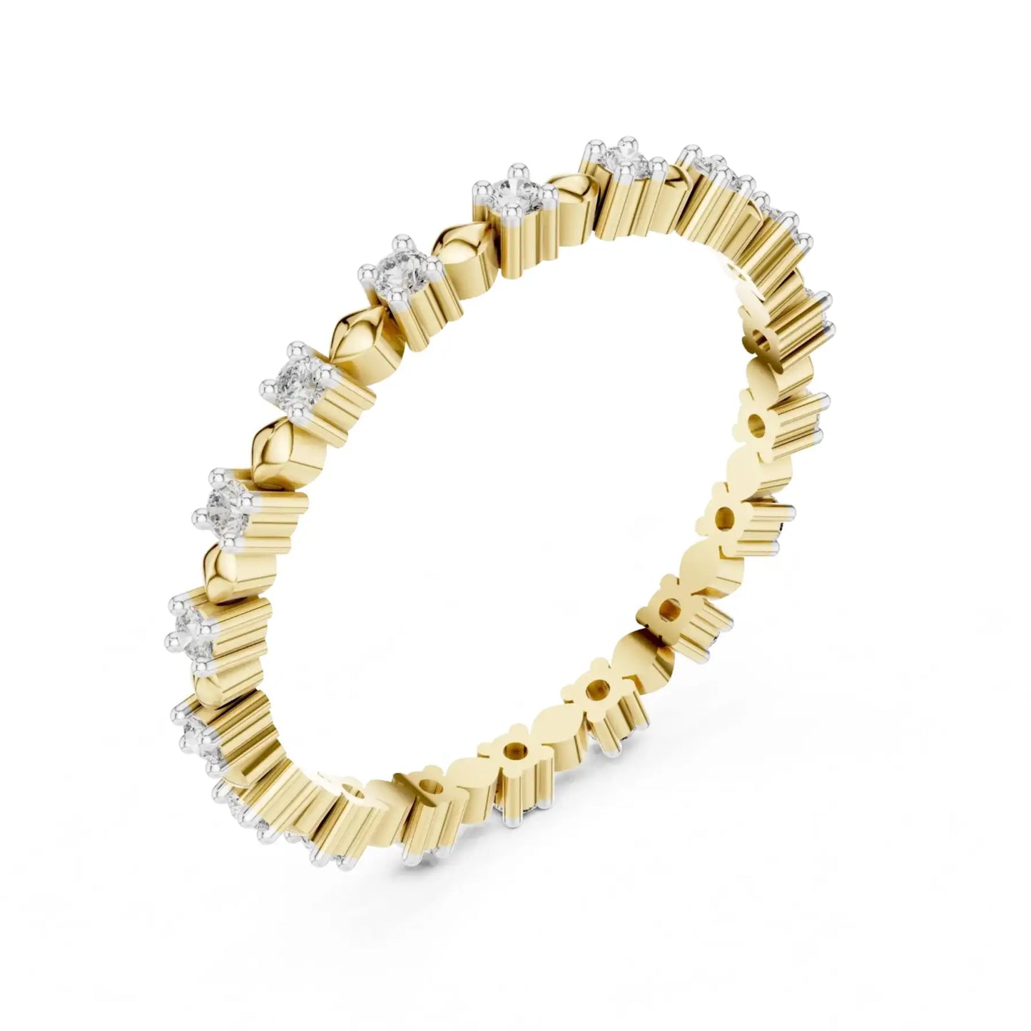 silver Blossom Diamond Band