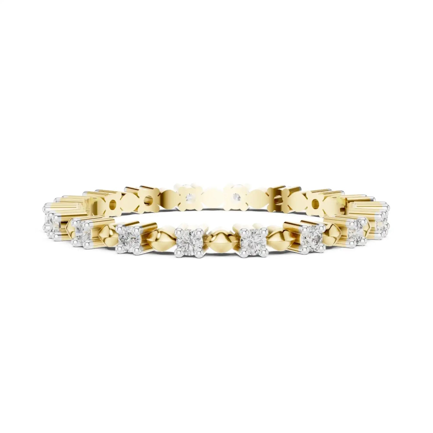 silver Blossom Diamond Band