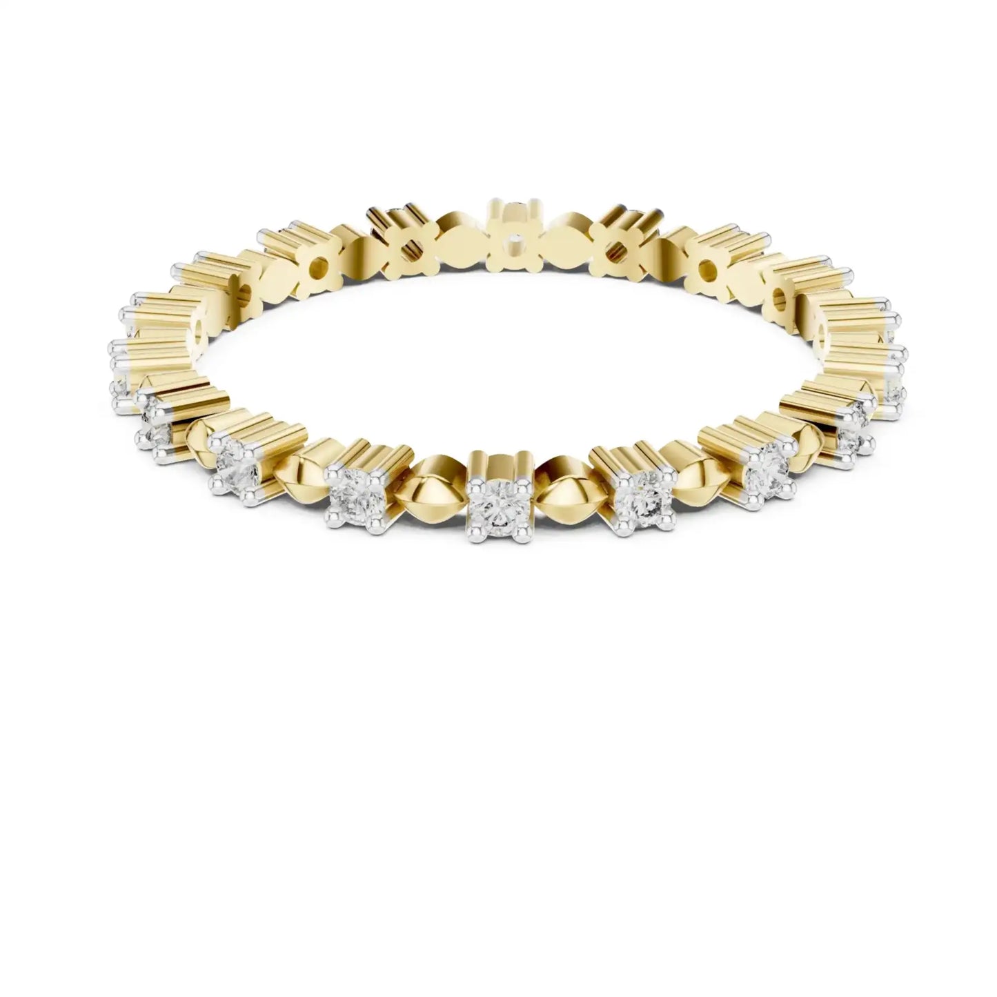 silver Blossom Diamond Band
