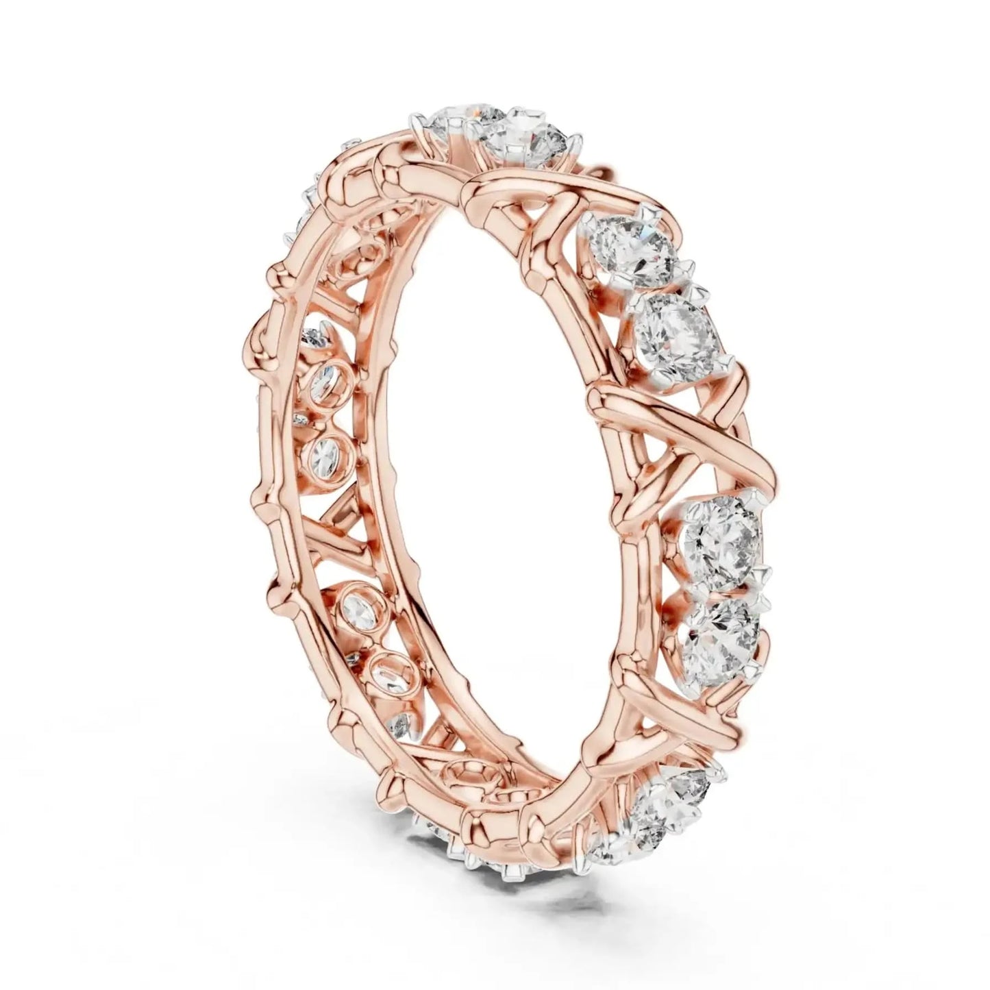 silver Diamond Floral Ring