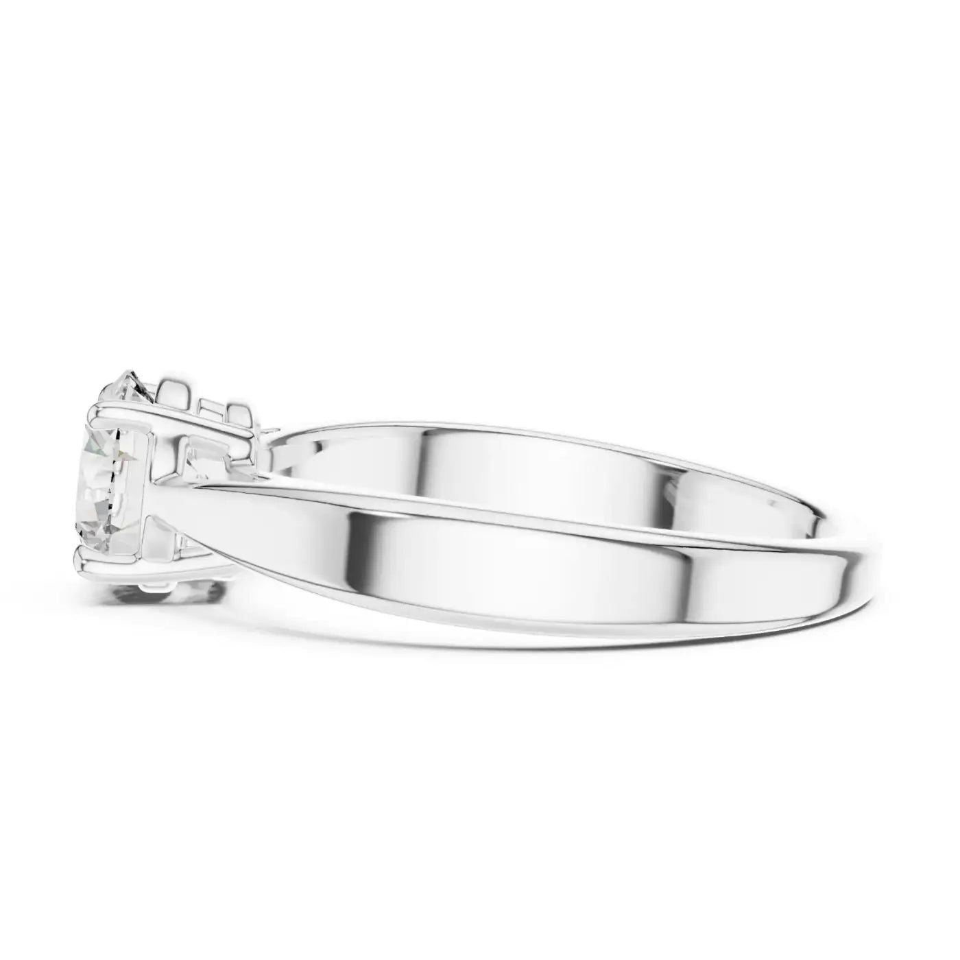 silver Radiant Love Solitaire Ring
