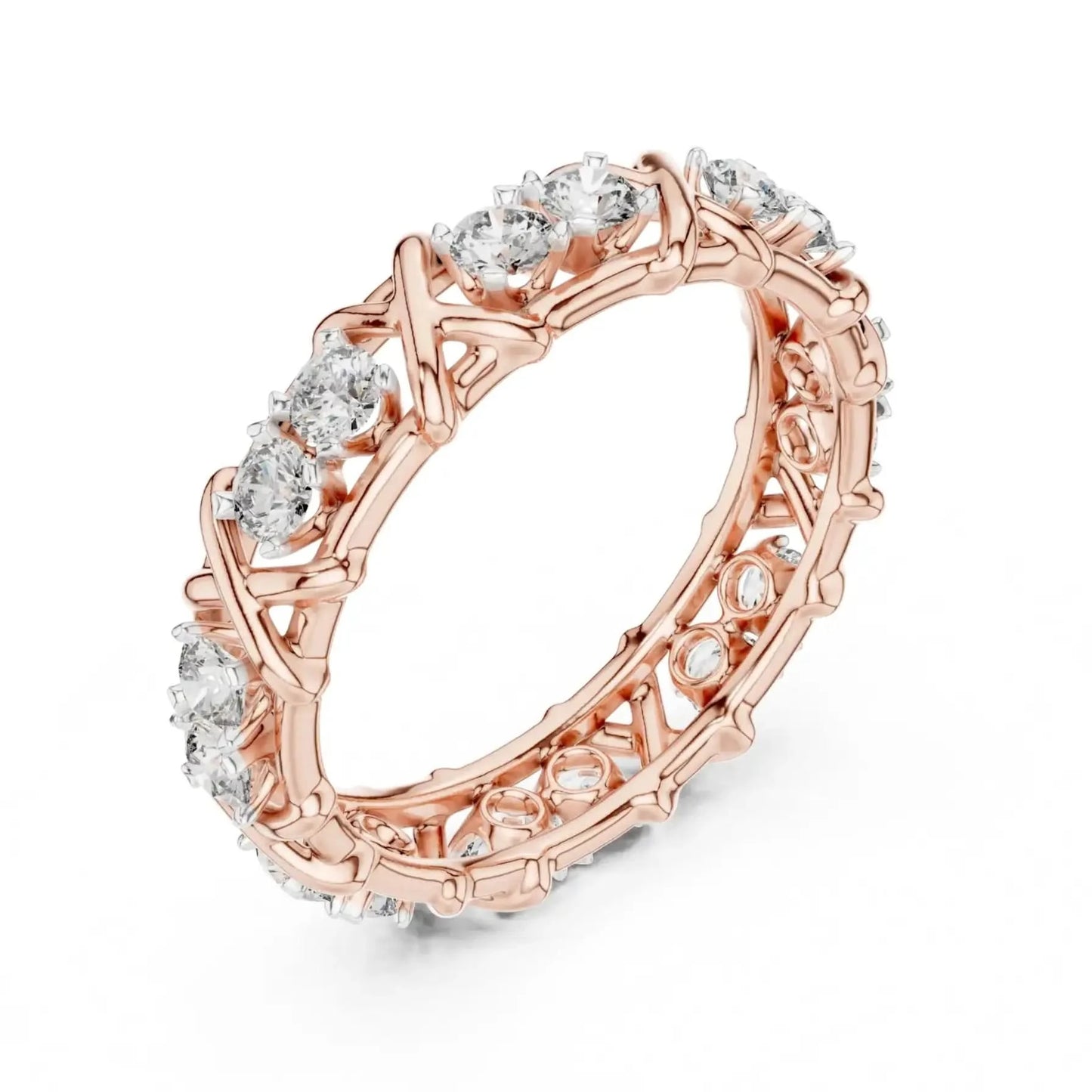 silver Diamond Floral Ring