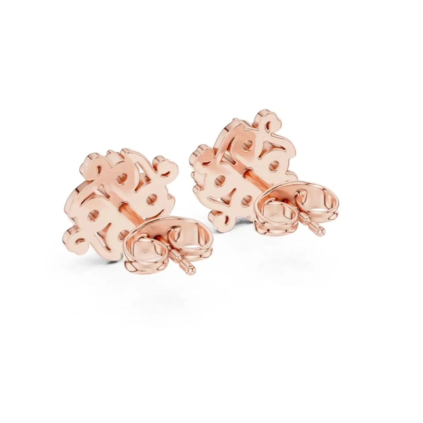 silver Royal Flower Stud Earrings