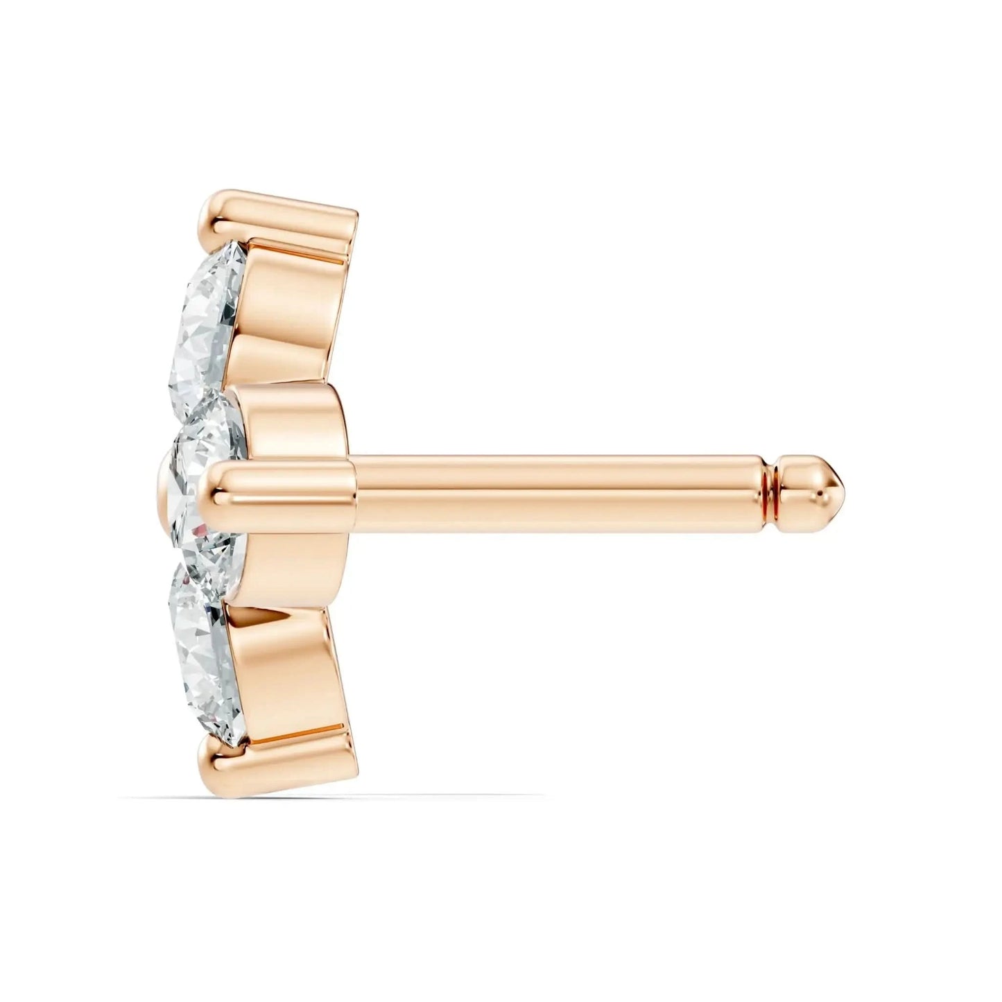 silver Diamond Blossom Nose Pin