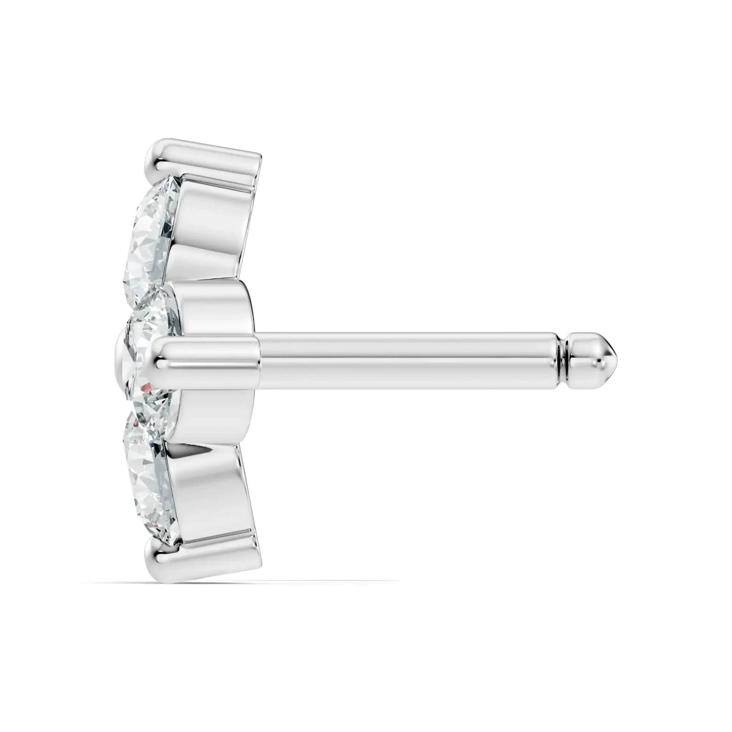 silver Diamond Blossom Nose Pin