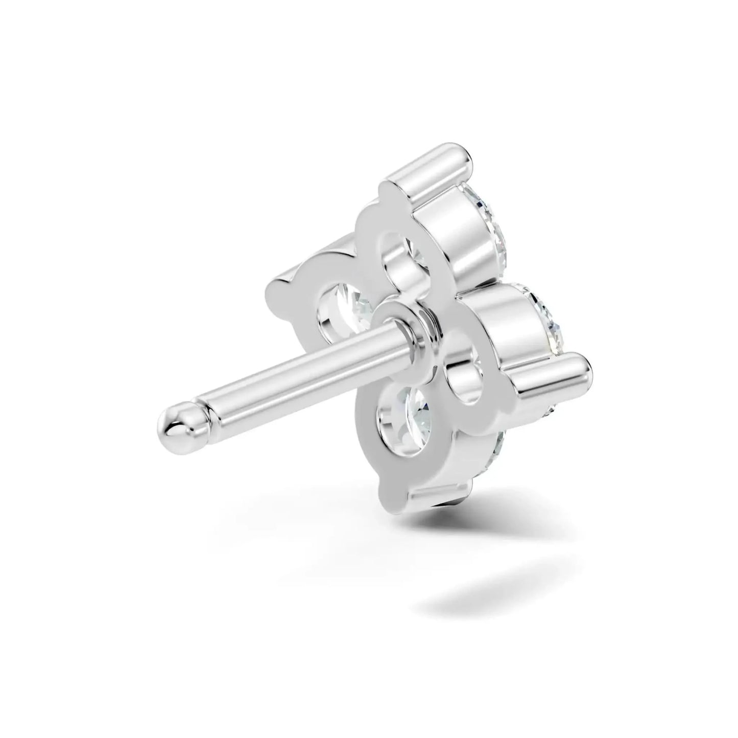 silver Diamond Blossom Nose Pin
