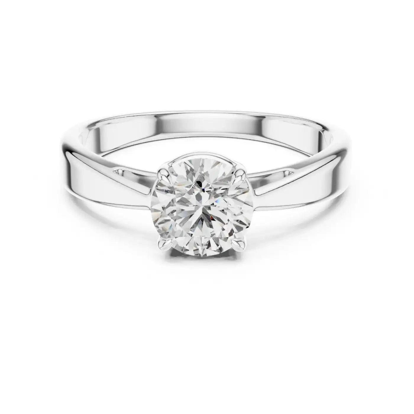 silver Radiant Love Solitaire Ring