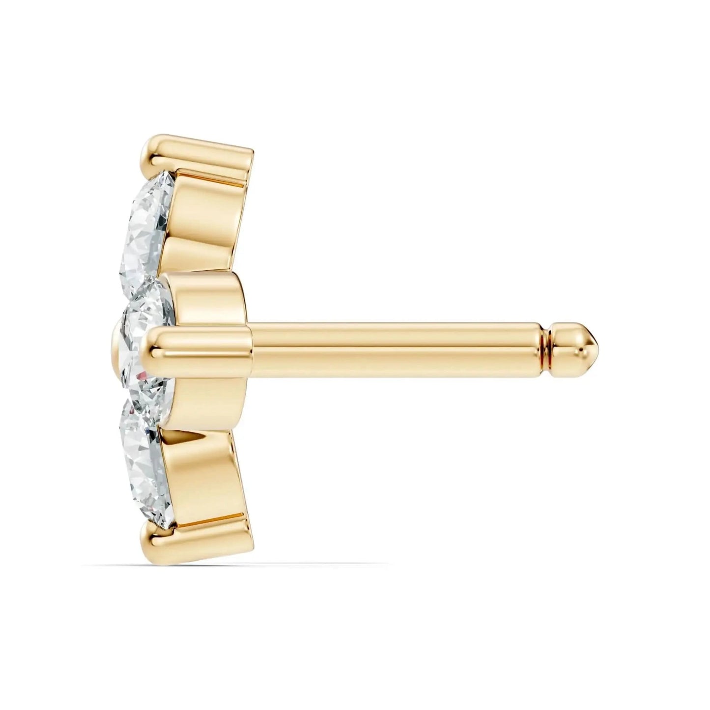 silver Diamond Blossom Nose Pin