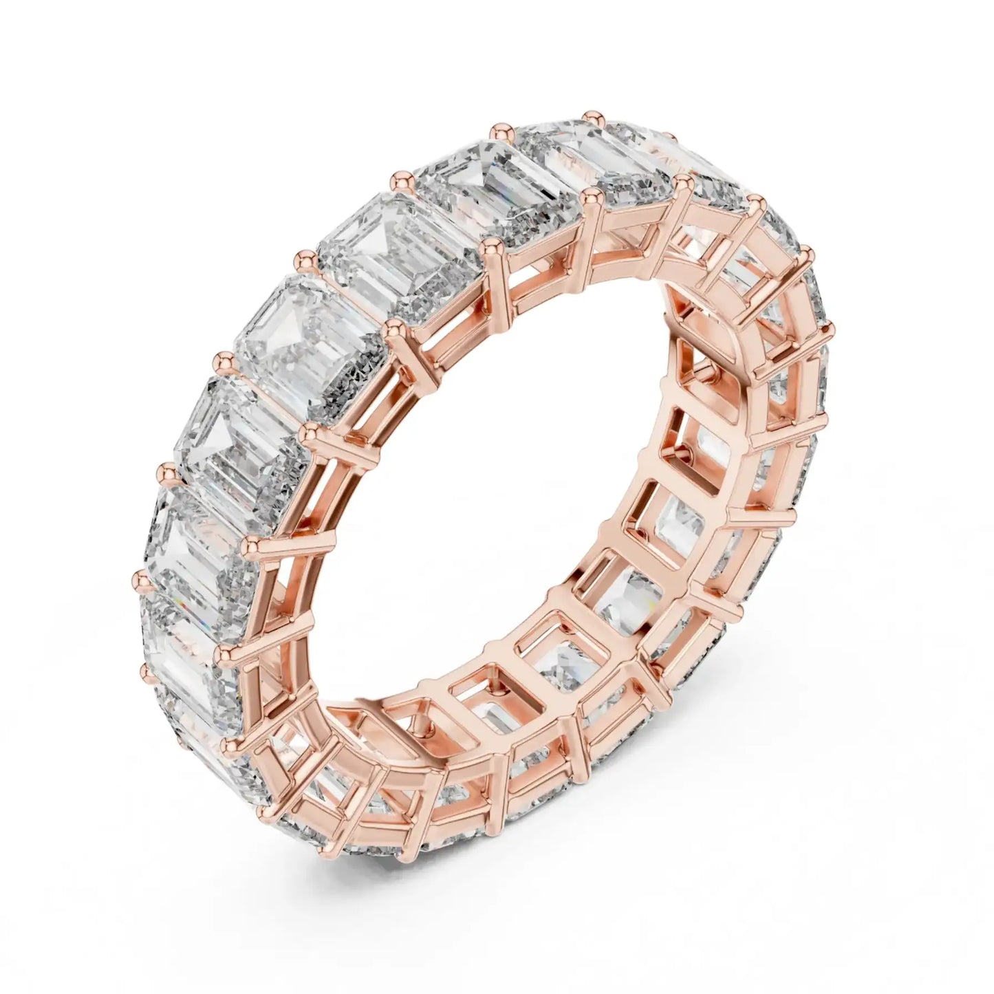 silver Emerald Diamond Band