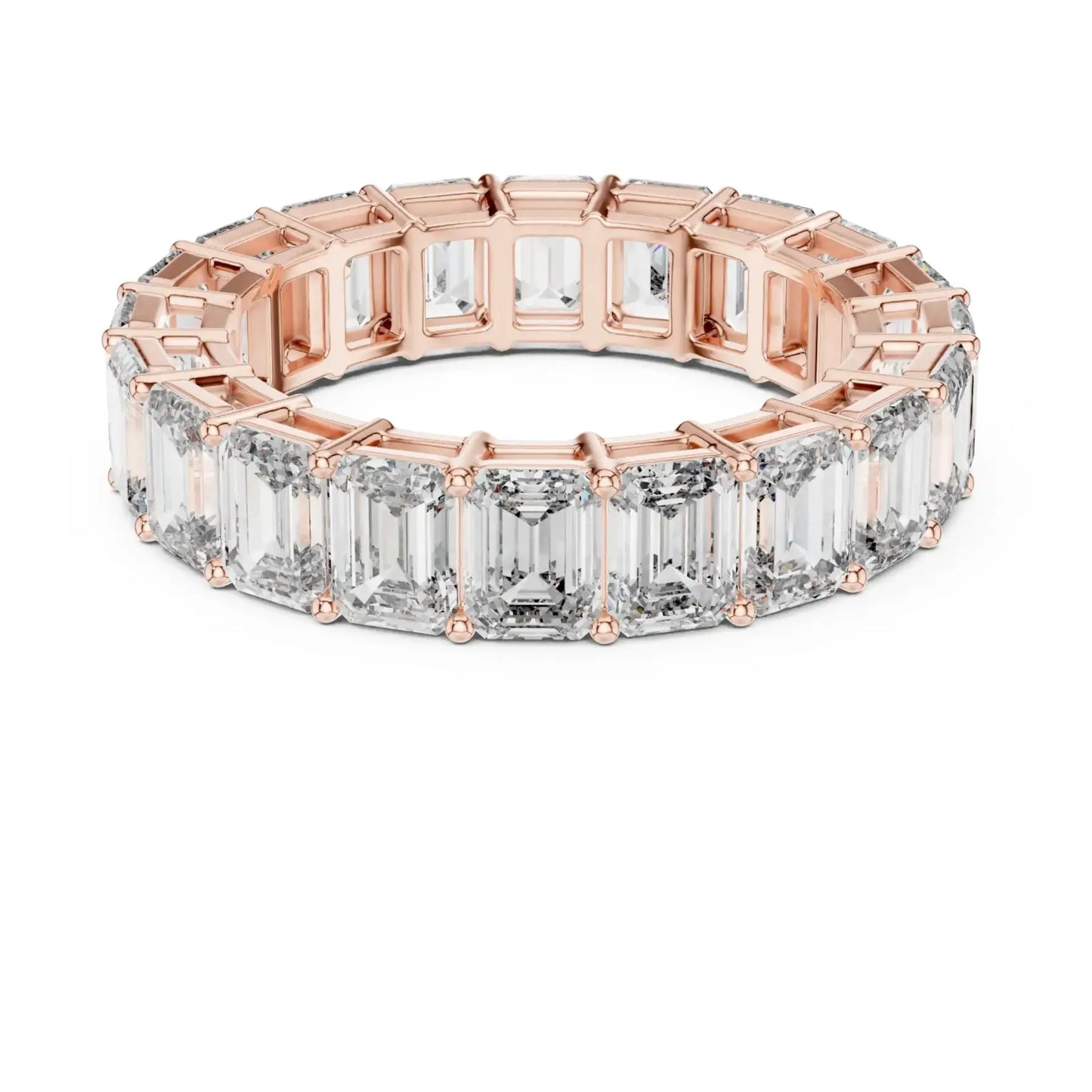 silver Emerald Diamond Band