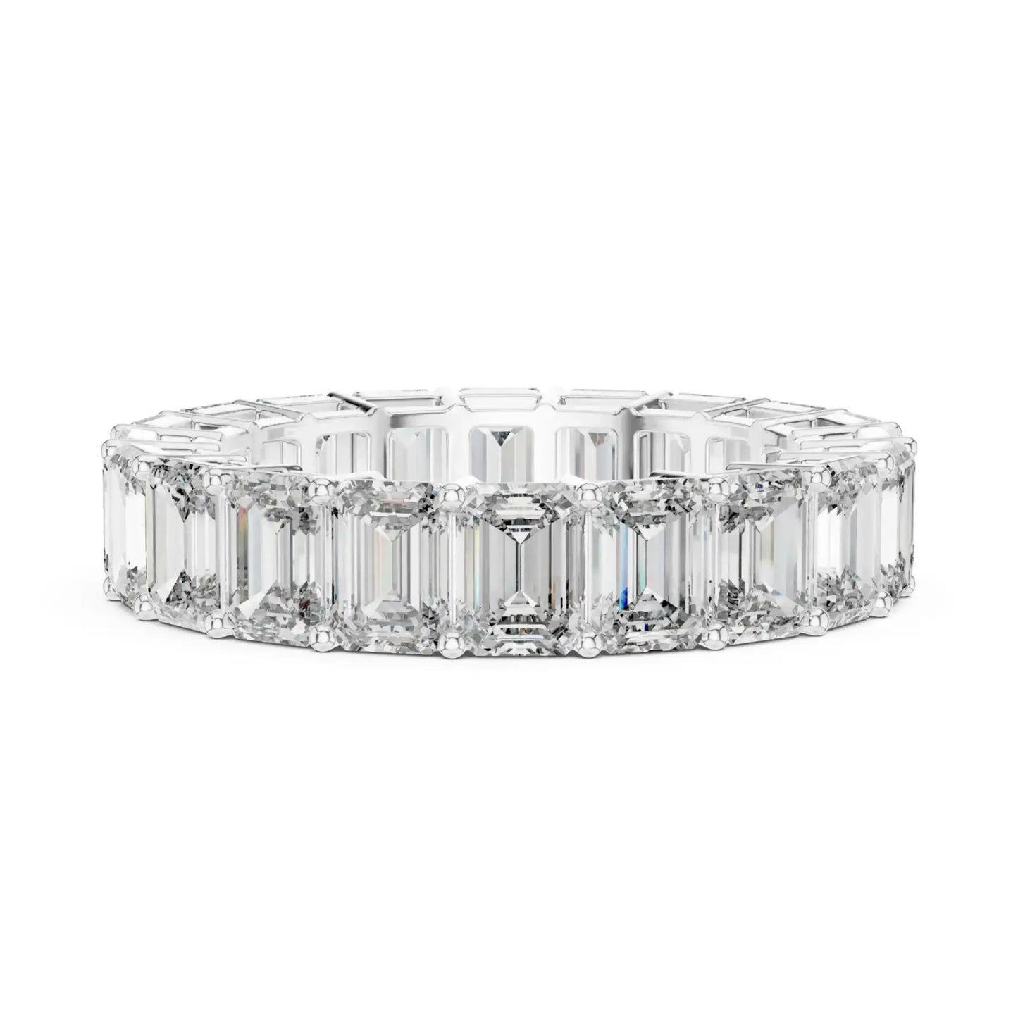 silver Emerald Diamond Band