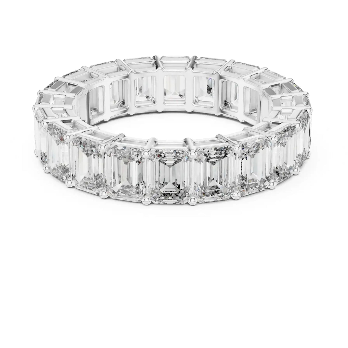 silver Emerald Diamond Band