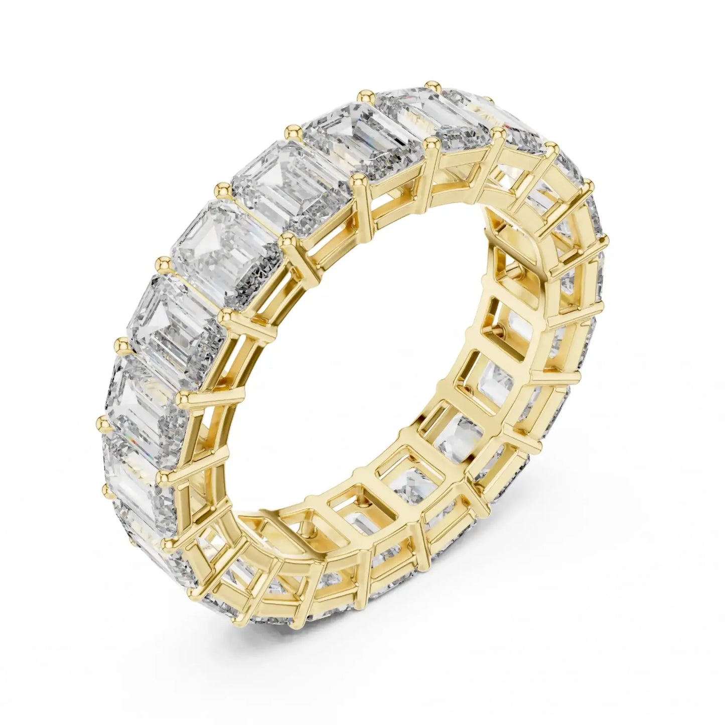 silver Emerald Diamond Band