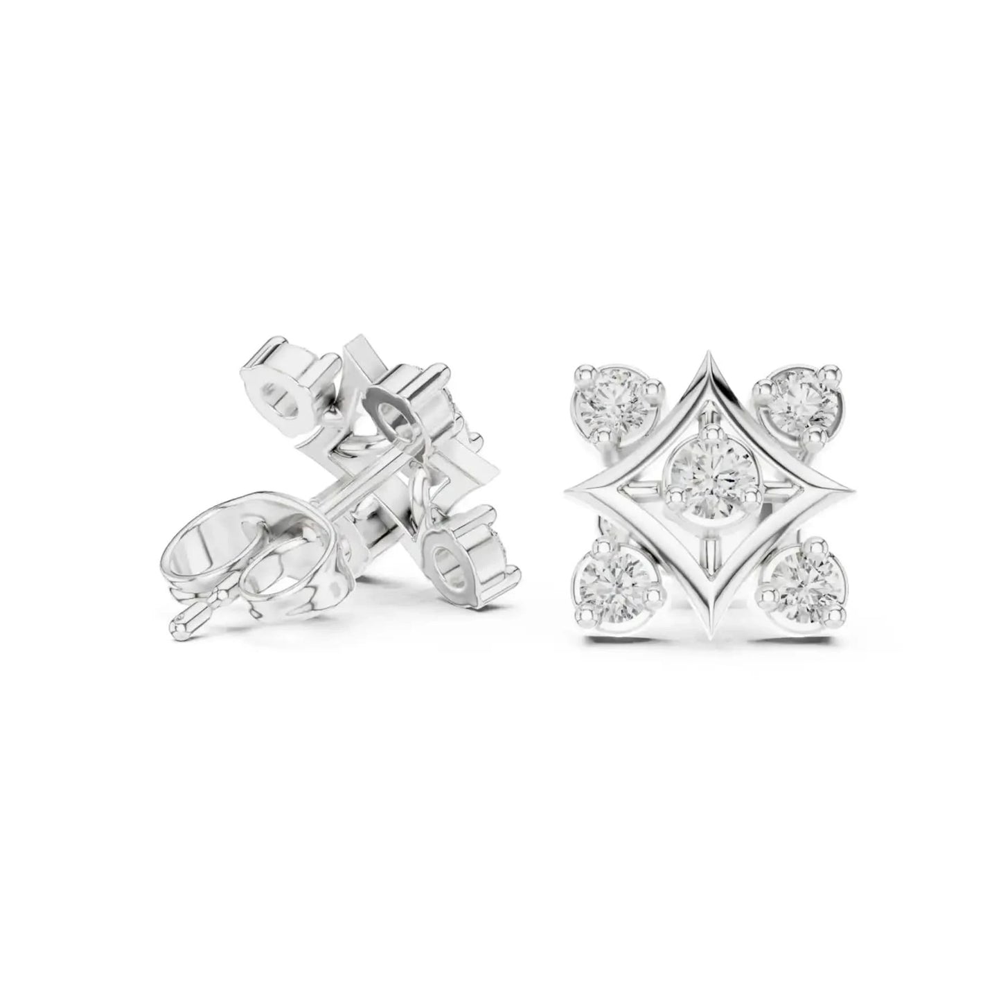silver Twinkle Star Stud Earrings