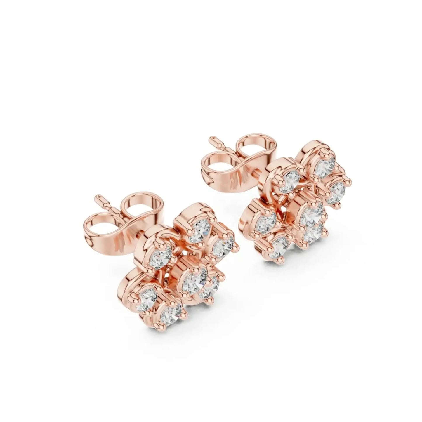 silver Floral Spark Stud Earrings