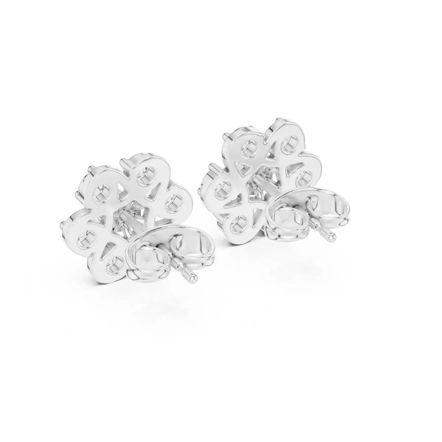 silver Floral Spark Stud Earrings
