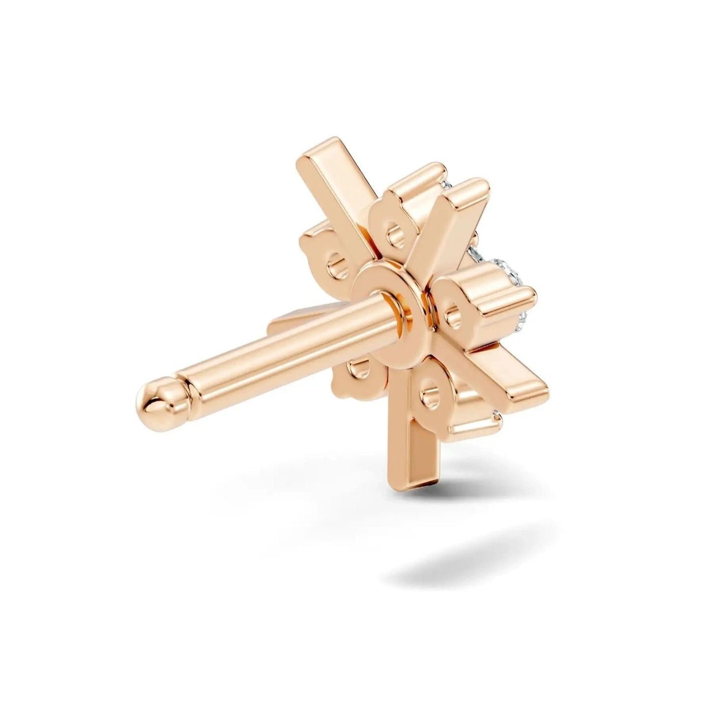 silver Diamond Sunburst Nose Pin