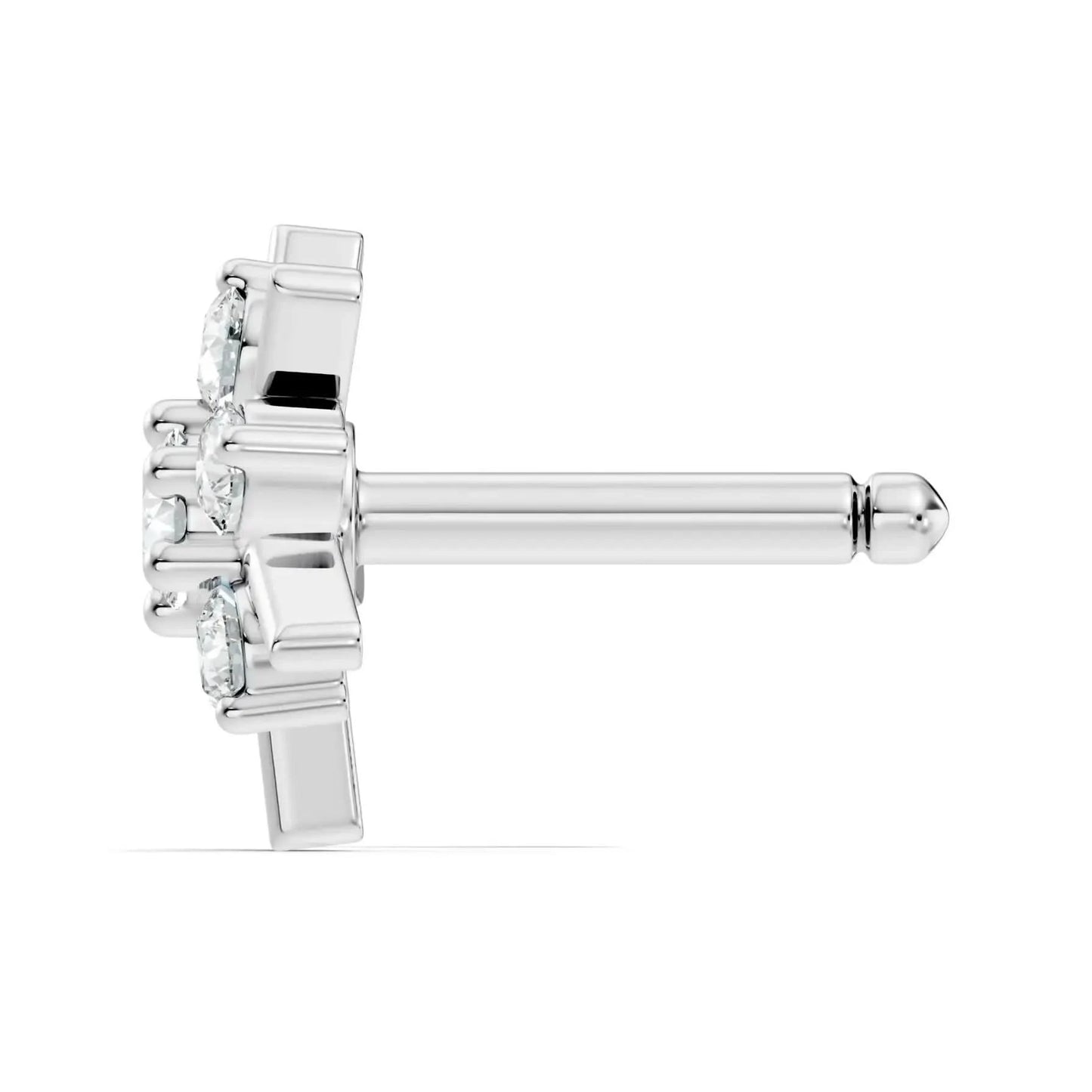 silver Diamond Sunburst Nose Pin
