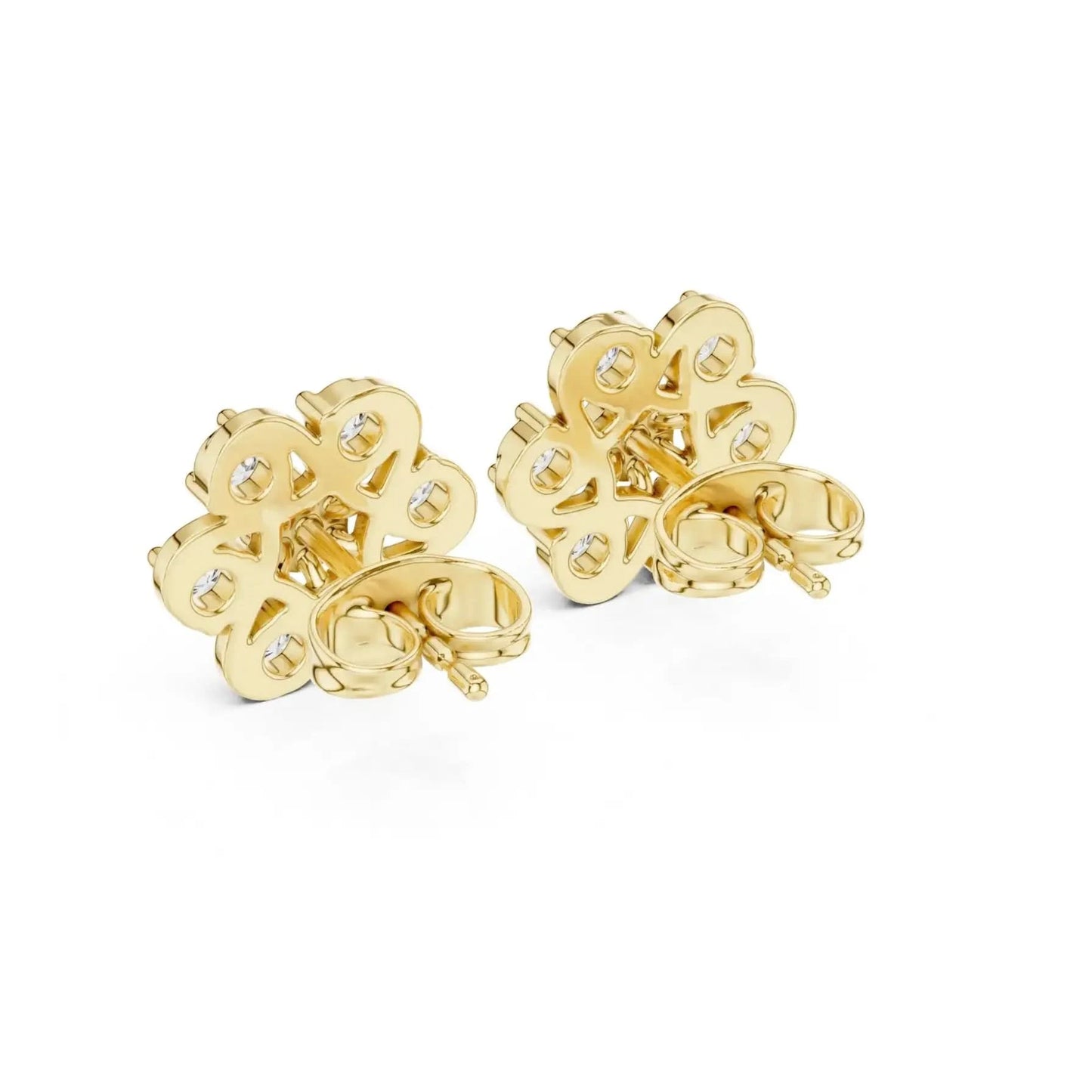silver Floral Spark Stud Earrings