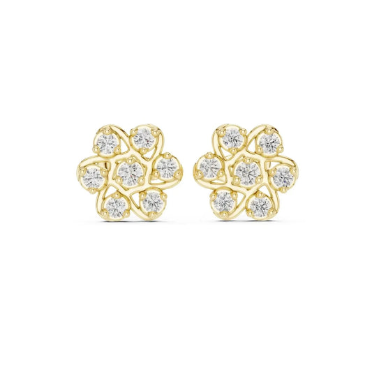 silver Floral Spark Stud Earrings