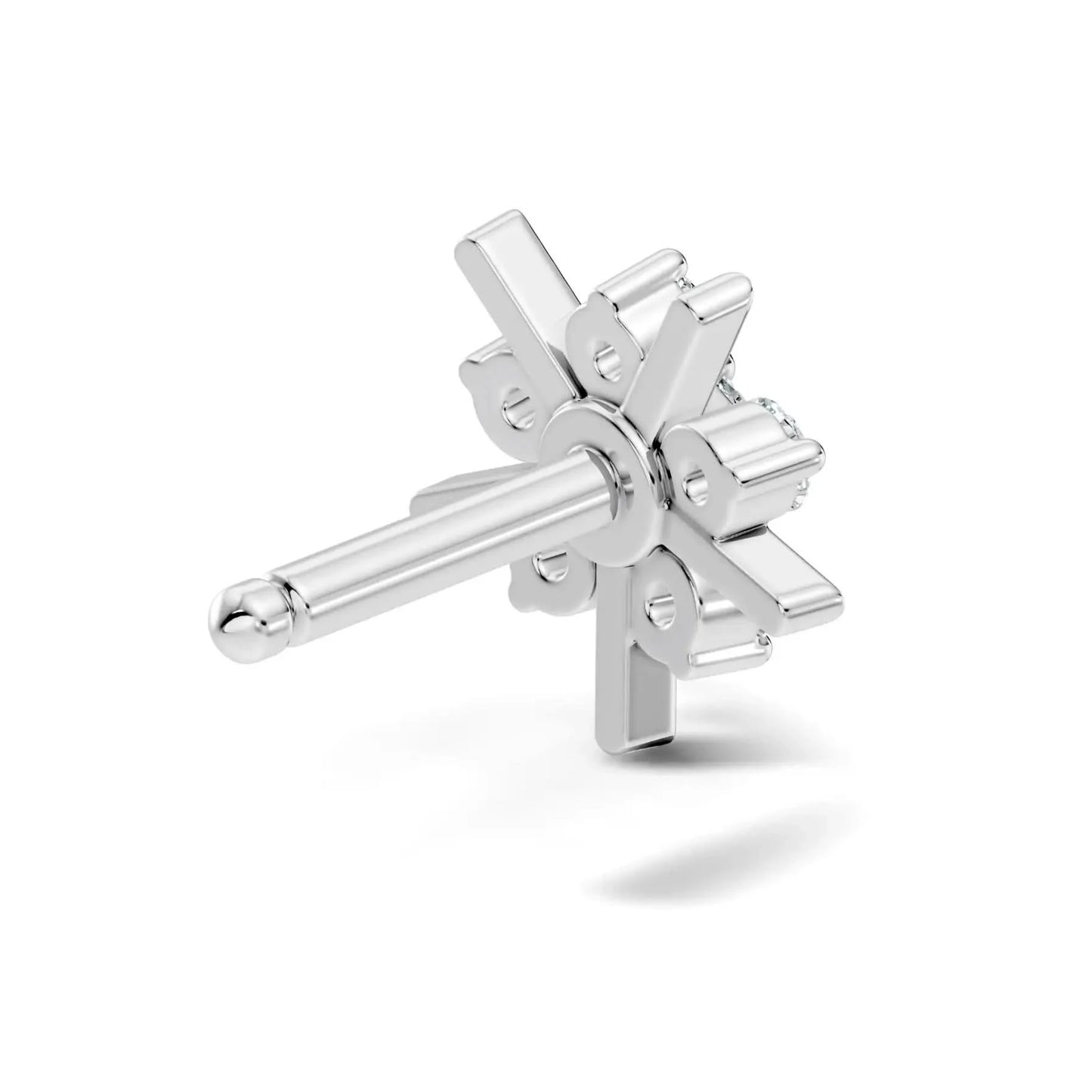 silver Diamond Sunburst Nose Pin