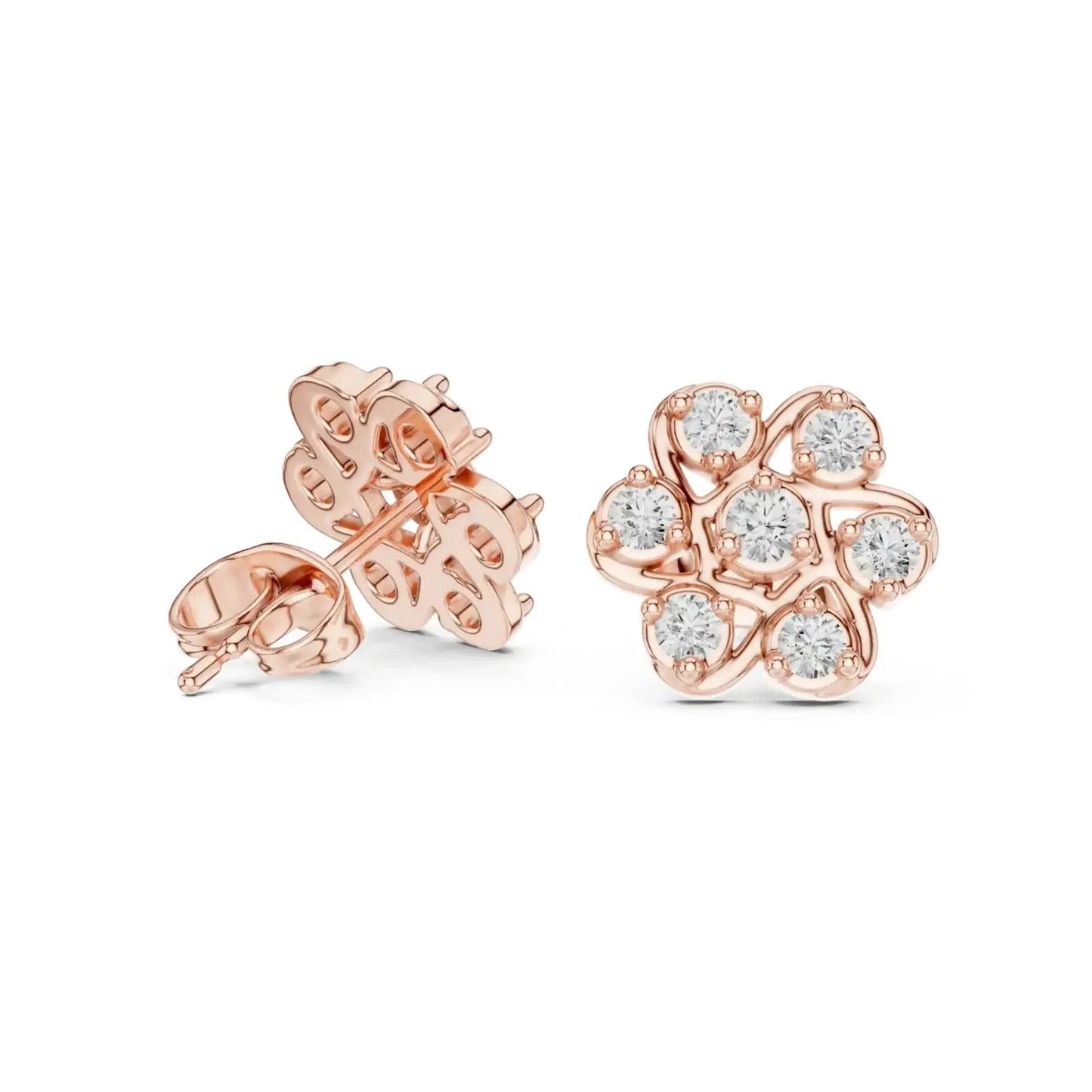 silver Floral Spark Stud Earrings