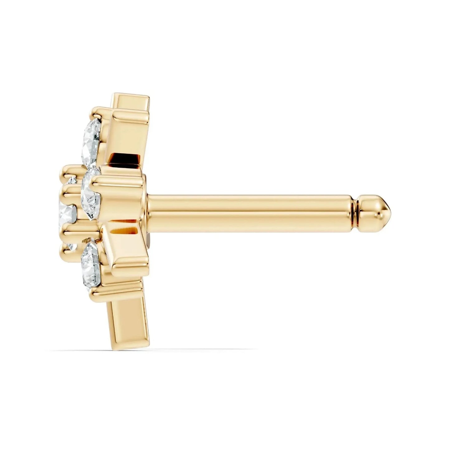silver Diamond Sunburst Nose Pin