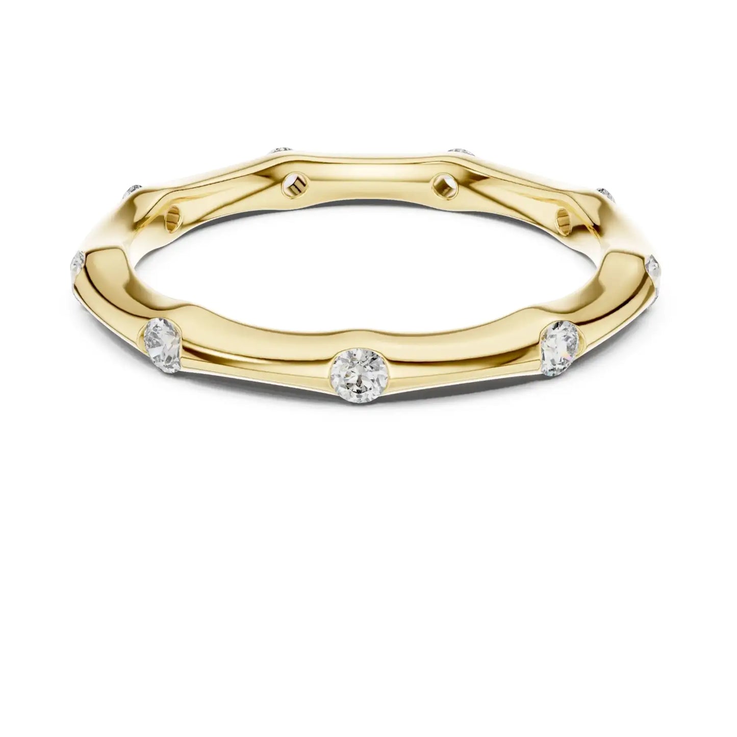 silver Gold Diamond Bangle