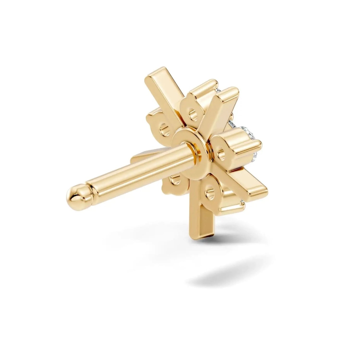 silver Diamond Sunburst Nose Pin