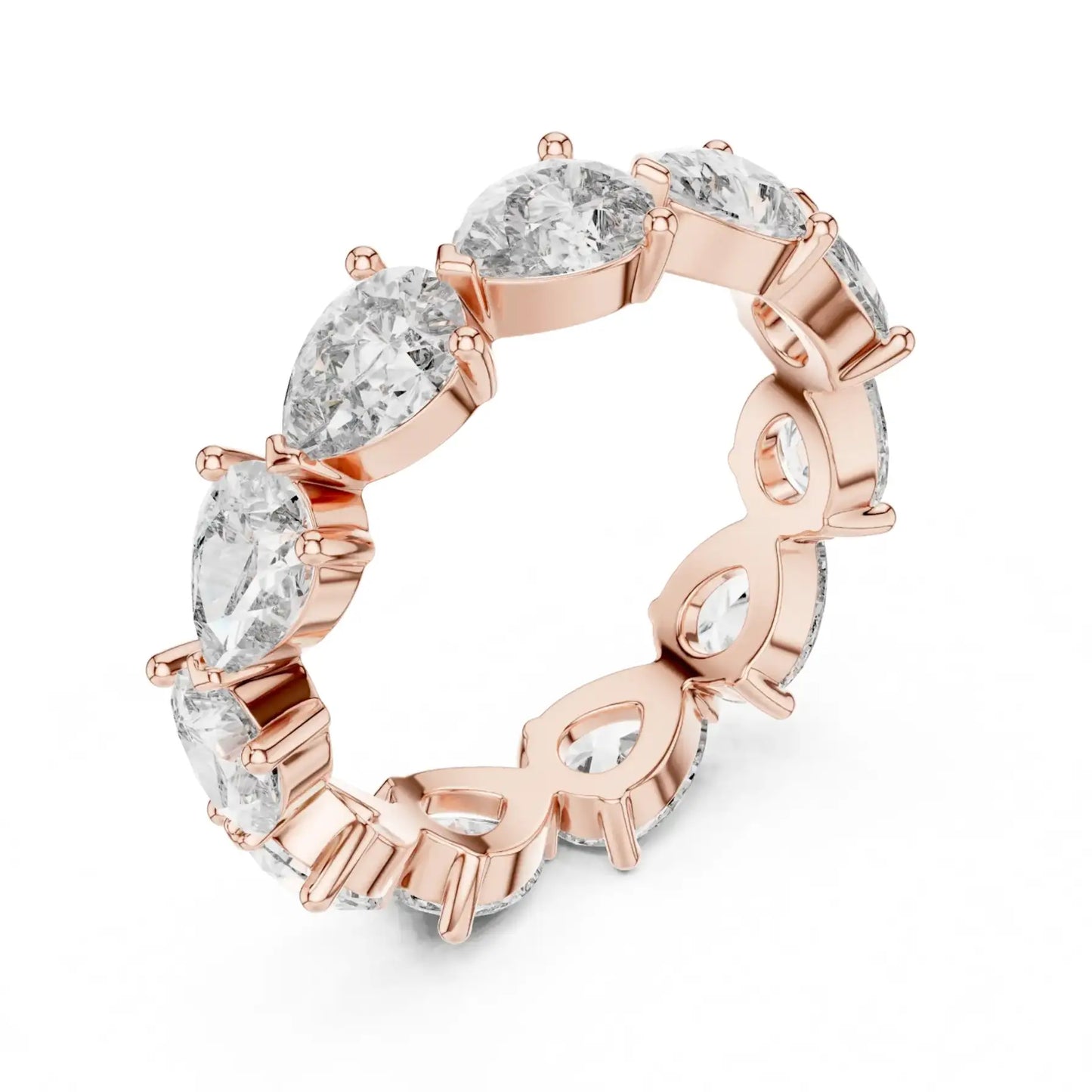 silver Pear Diamond Eternity Ring