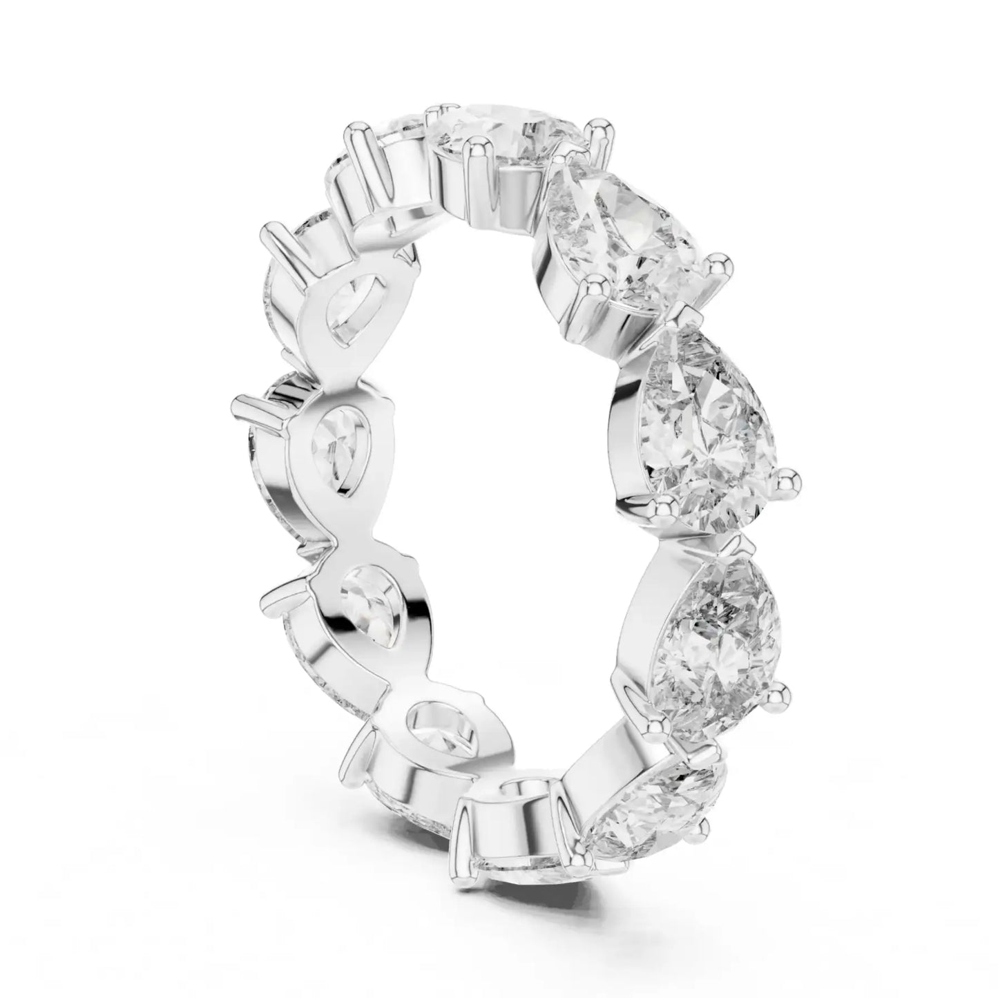 silver Pear Diamond Eternity Ring