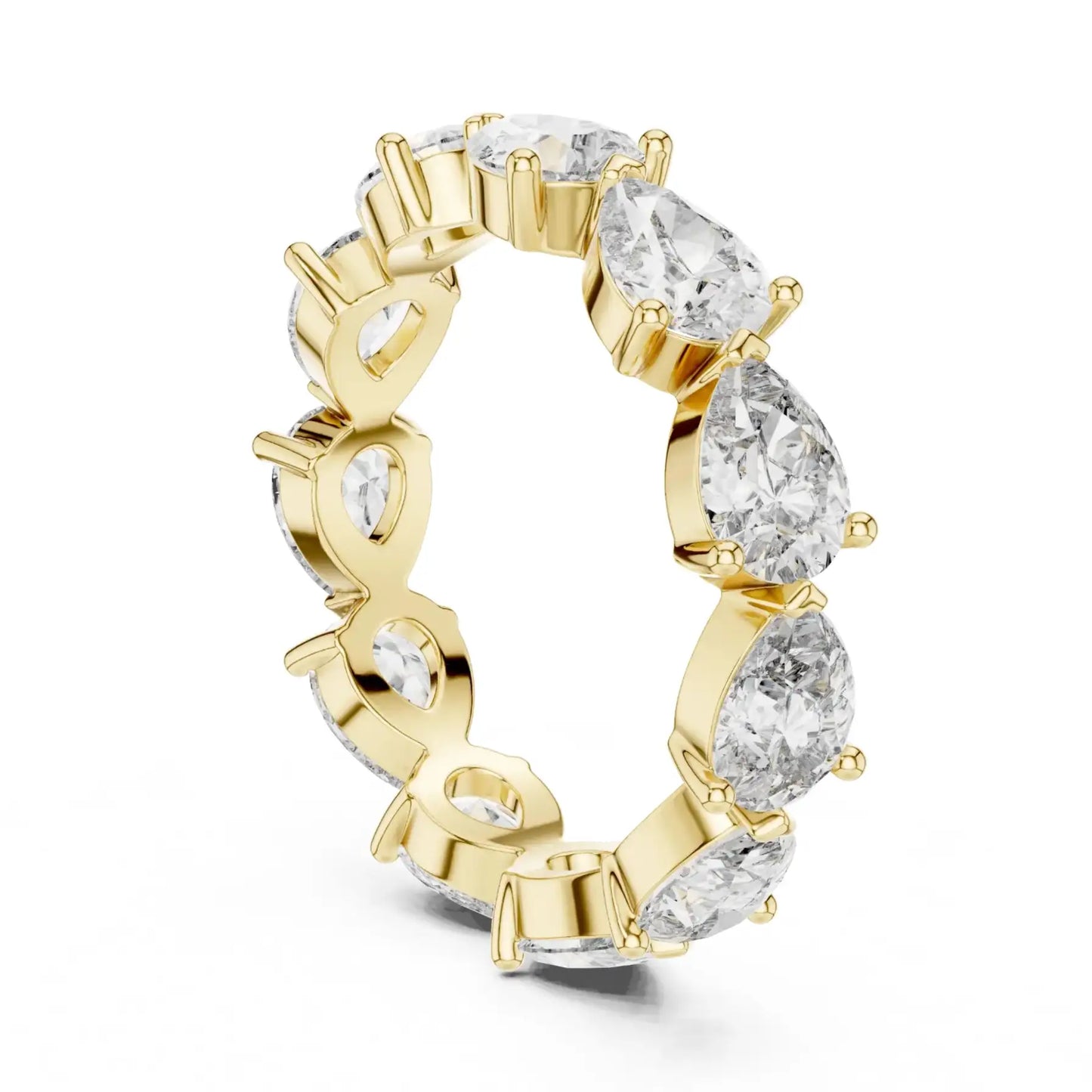 silver Pear Diamond Eternity Ring