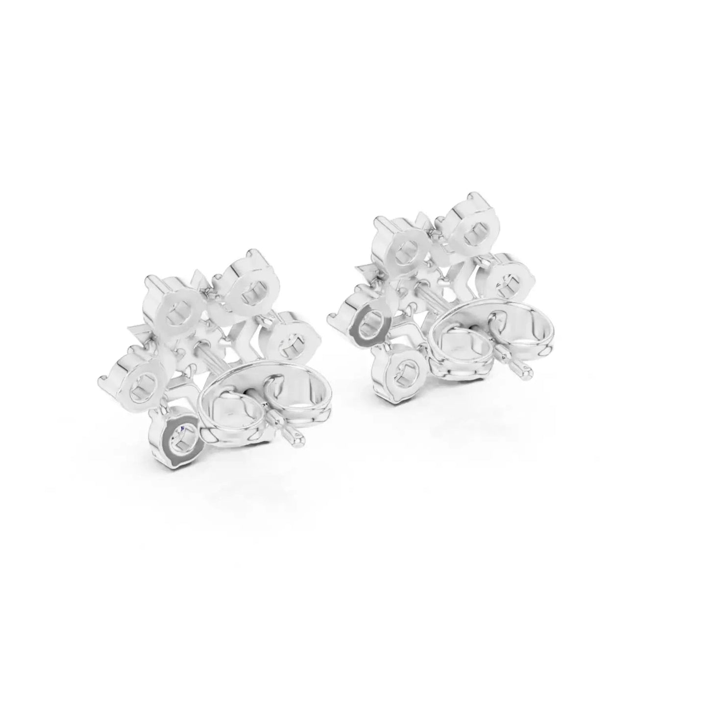 silver Celestial Star Diamond Studs
